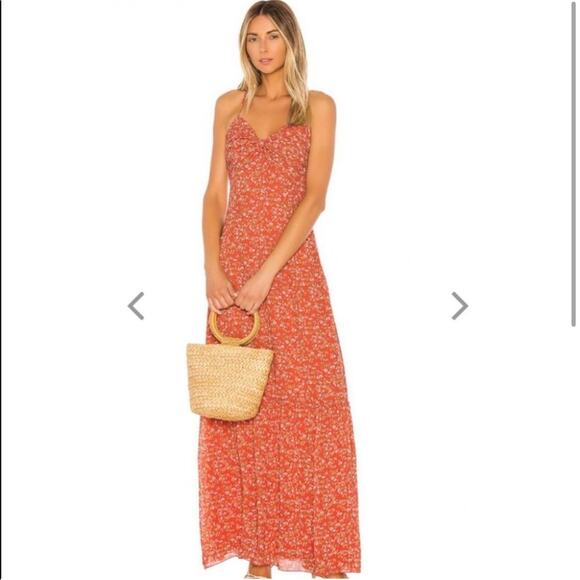 NWT Divine Heritage Sweet Virginia Ditsy Maxi Dress in Strawberry - Picture 1 of 8